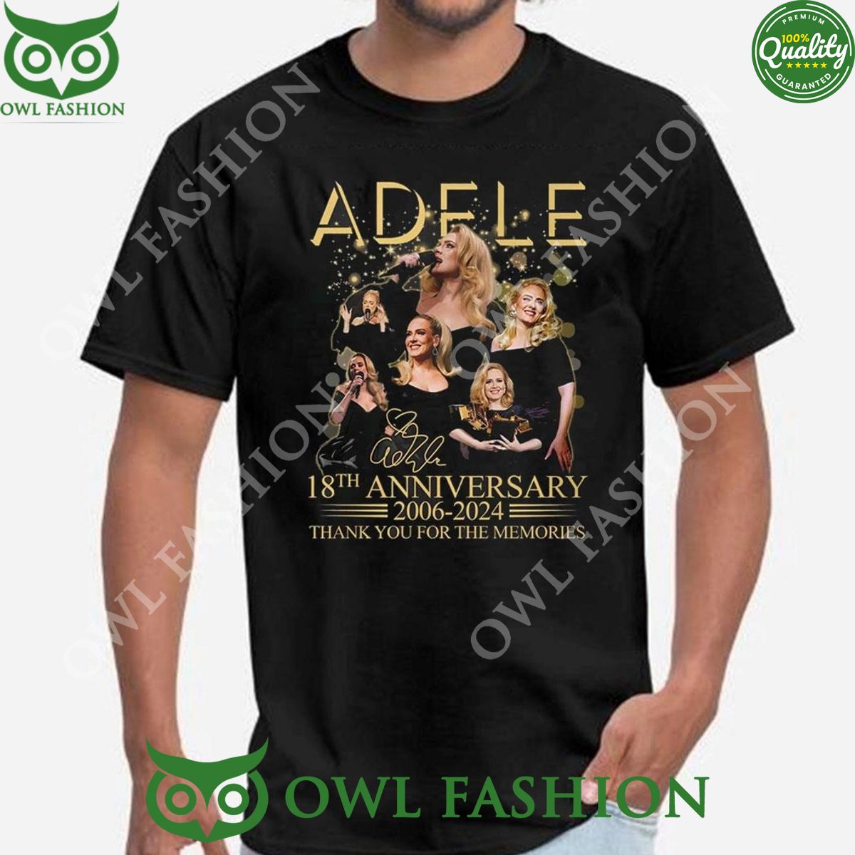 Singer Adele 18th Anniversary 2006 2024 Thank You For The Memories t Shirt