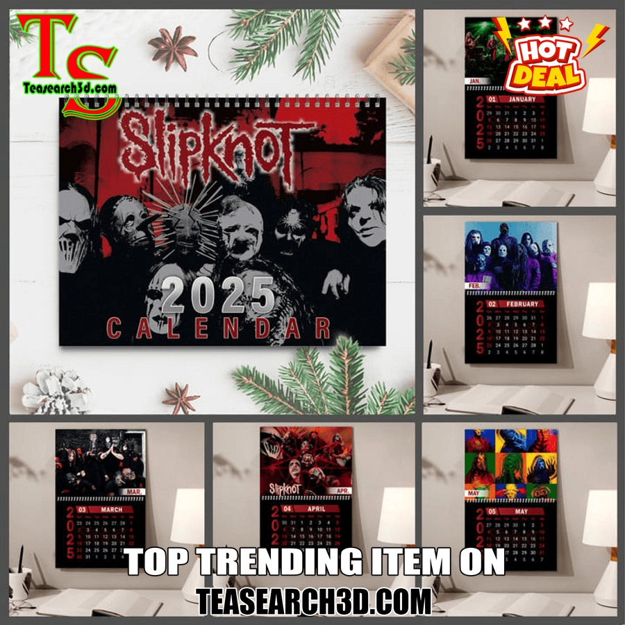 Hot Calendar Quick and Easy Buy Online 24 Slipknot Band 2025 Wall Hanging Calendar