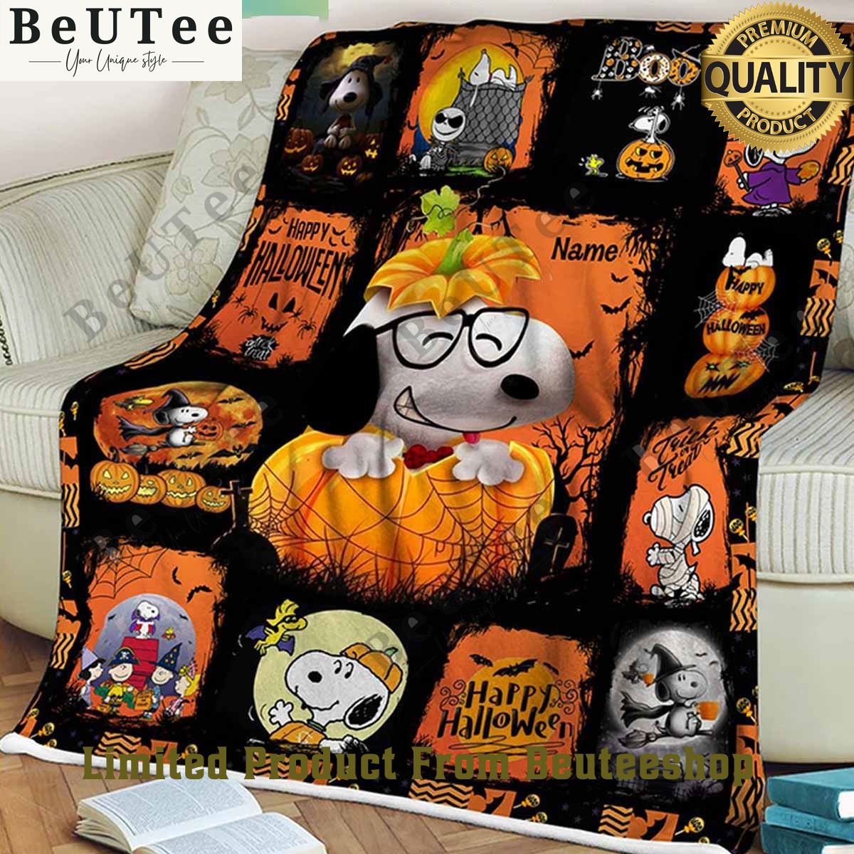 Snoopy Boo Hally Halloween 2024 Customized Quilt Fleece Blanket