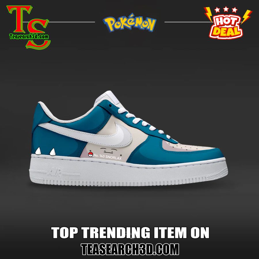 New Trending Custom Nike Logo AF1 Shoes 30 Snorlax Pokemon Custom Air Force 1 Sneaker Shoes