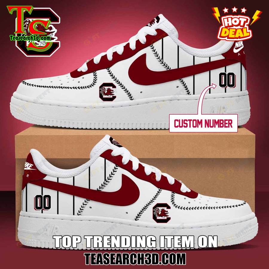 Amazing NCAA Air Force Sneakers Shoes 23 South Carolina Gamecocks Baseball Custom Air Force Sneakers