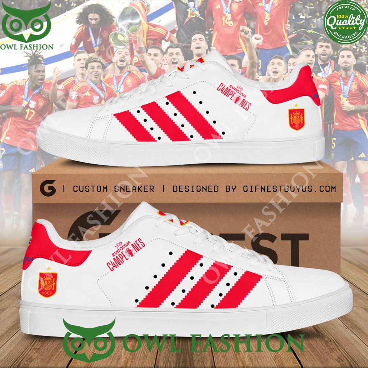 Spain National Football Team Europa Champion 2024 Stan Smith Shoes