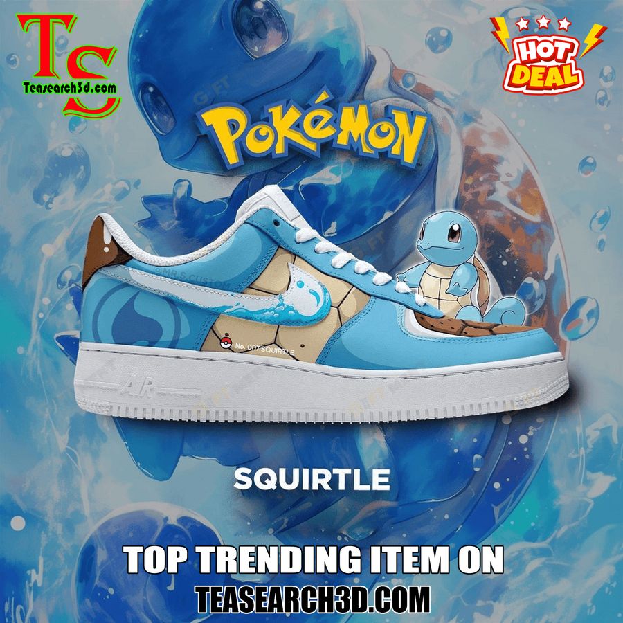 New Trending Custom Air Force 1 Shoes For Pokemon Fans 21 Squirtle Pokemon 2024 Custom Air Force 1 Sneaker