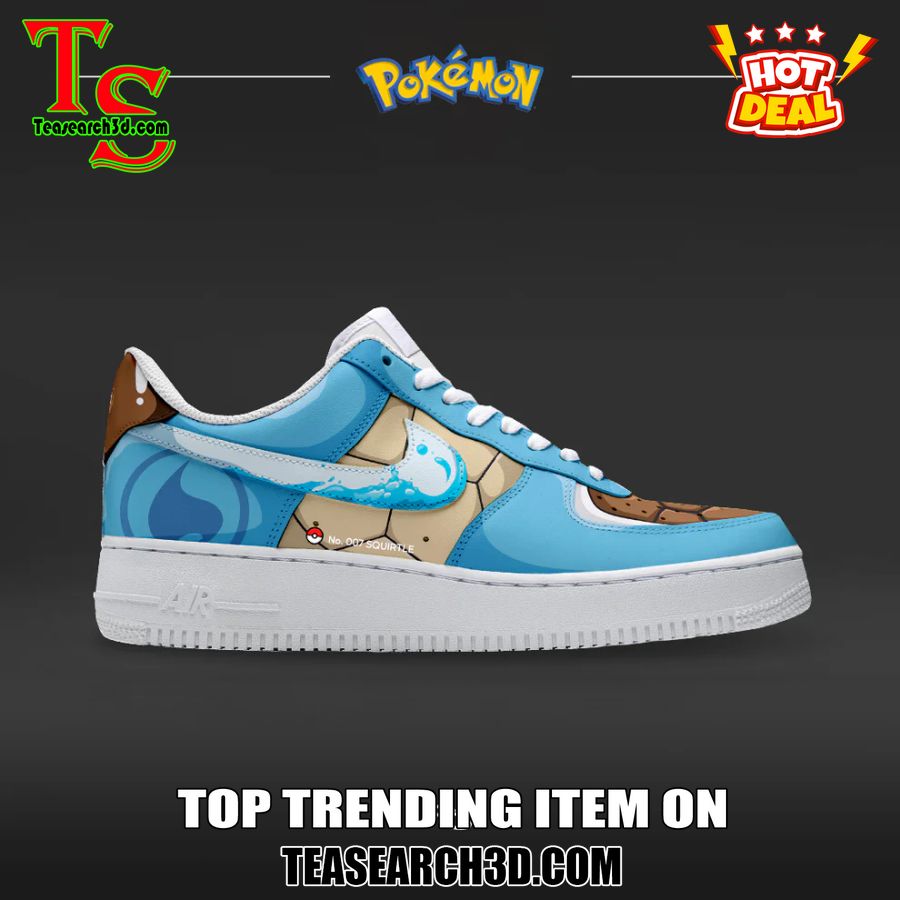 New Trending Custom Nike Logo AF1 Shoes 31 Squirtle Pokemon Custom Air Force 1 Sneaker Shoes