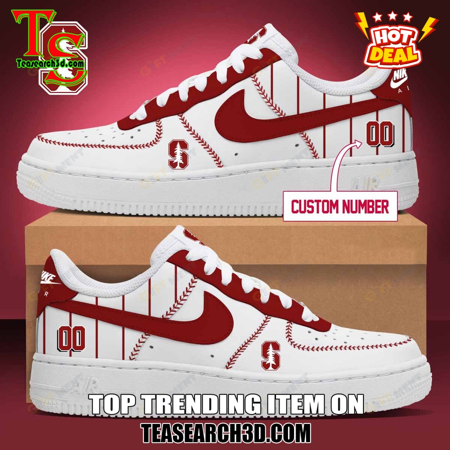 Amazing NCAA Air Force Sneakers Shoes 24 Stanford Cardinal Baseball Custom Air Force Sneakers