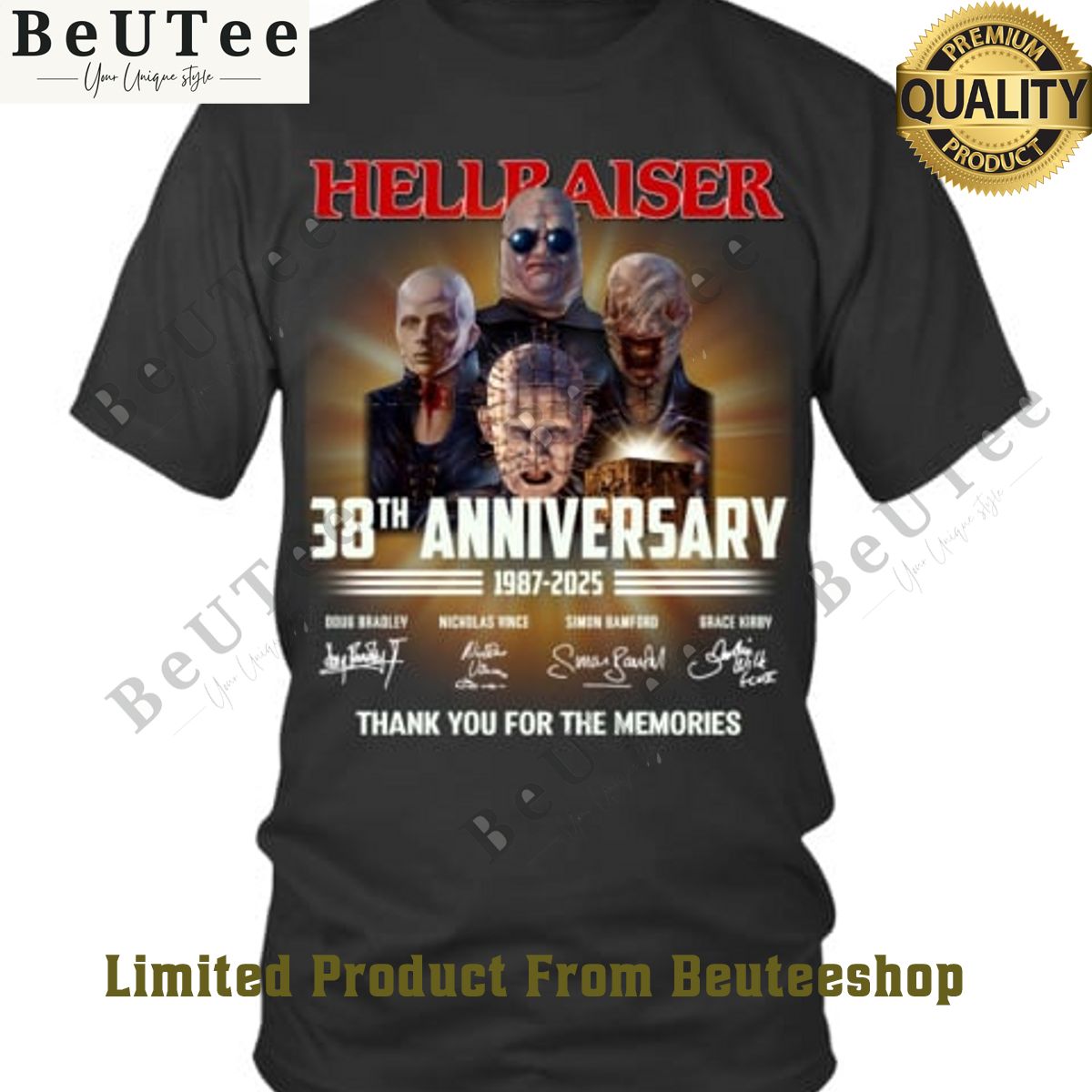 Supernatural horror film Thank Hellraiser 38th Anniversary t shirt