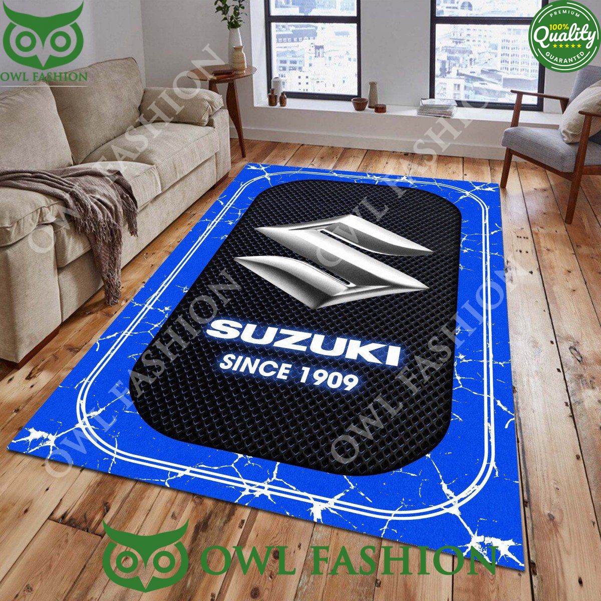 Suzuki 1909 automotive luxury brand rug carpet for living room