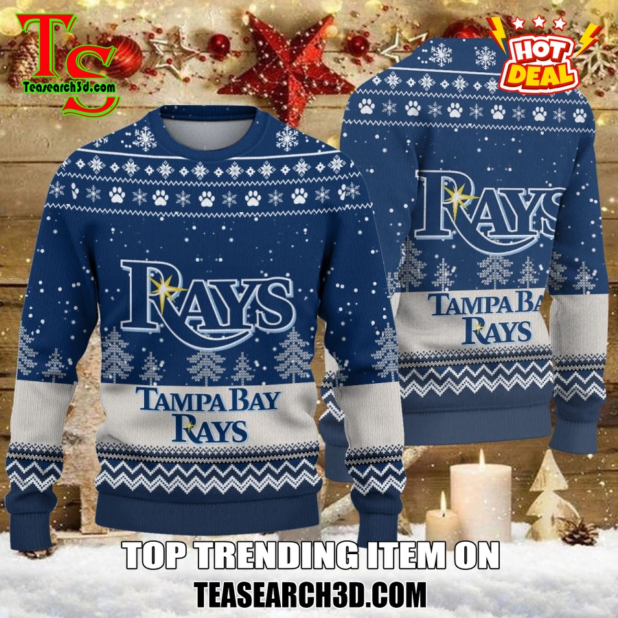 MLB Baseball Basic Ugly Christmas Sweater 28 Tampa Bay Rays MLB Ugly Christmas Sweater