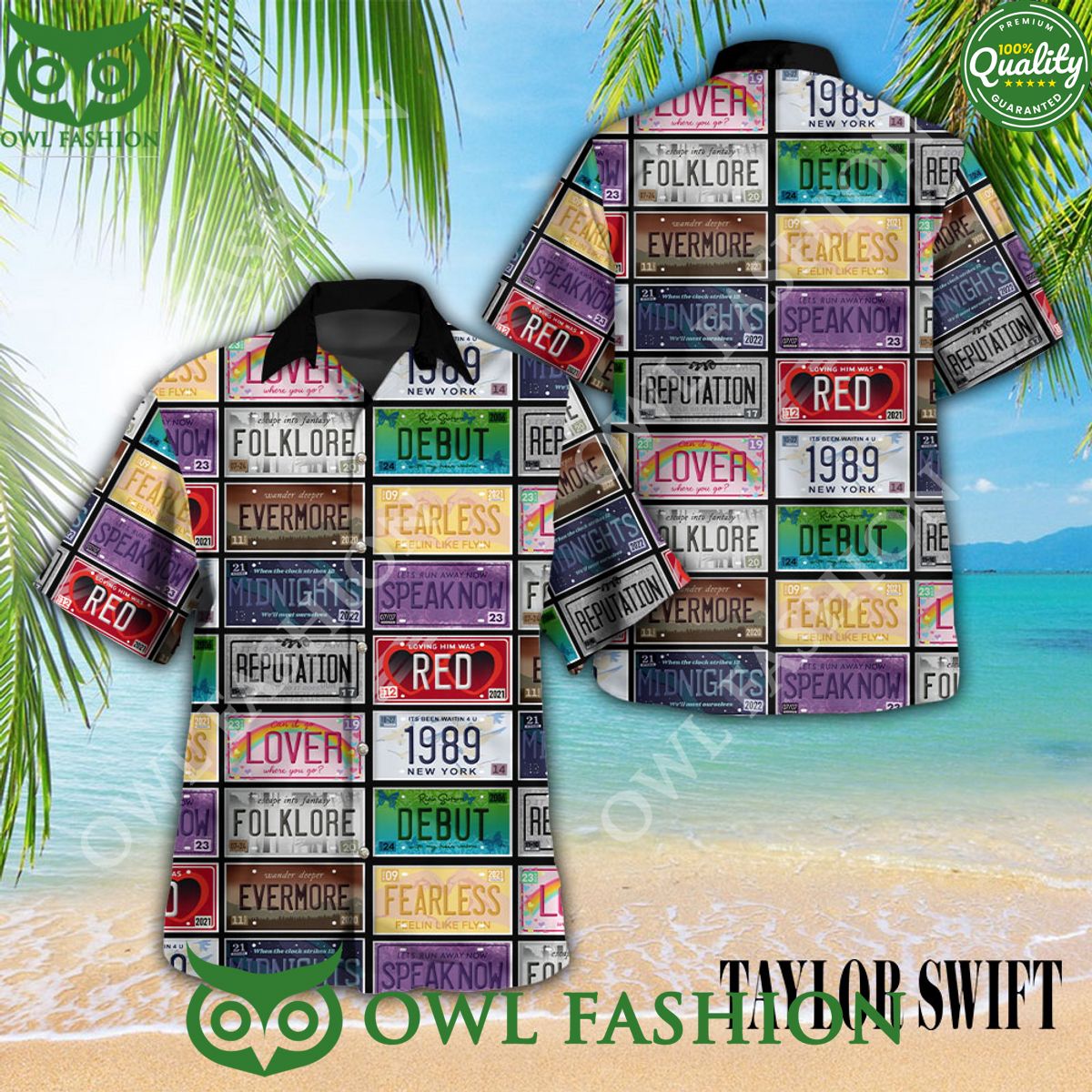 Taylor Swift Debut Folkore Evermore 1989 Fearless alubms 3D Hawaiian Shirt