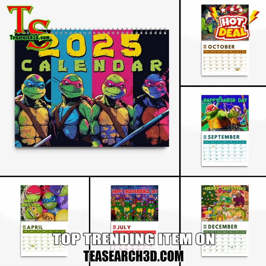 Hot Calendar Quick and Easy Buy Online 28 Teenage Mutant Ninja Turtles 2025 Wall Hanging Calendar