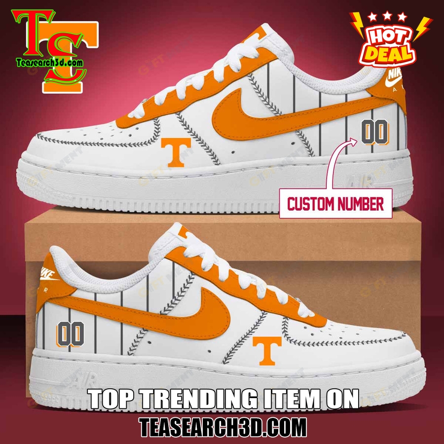 Amazing NCAA Air Force Sneakers Shoes 25 Tennessee Volunteers Baseball Custom Air Force Sneakers
