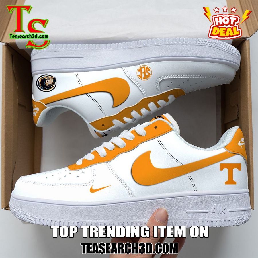 Amazing Nike Logo Air Force 1 Nike Shoes, Sport Team AF1 Shoes 32 Tennessee Volunteers Custom Nike Logo AF1 Shoes