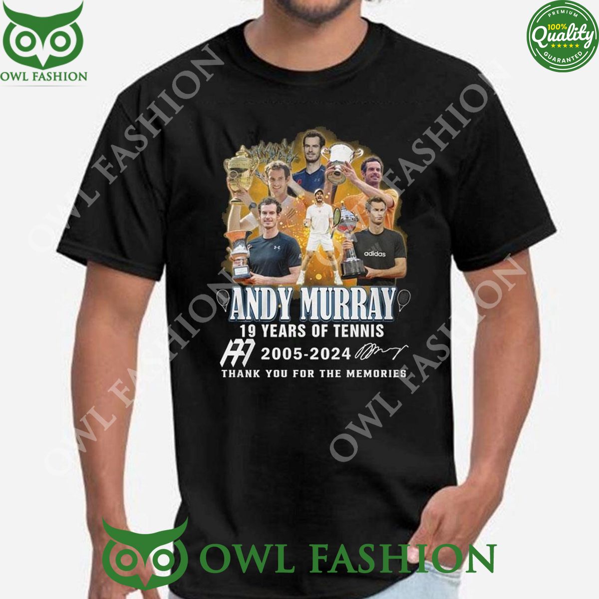 Tennis Andy Murray 19 Years 2005 2024 Thank You For The Memories t Shirt