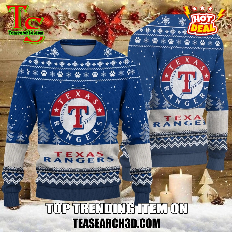MLB Baseball Basic Ugly Christmas Sweater 29 Texas Rangers MLB Ugly Christmas Sweater
