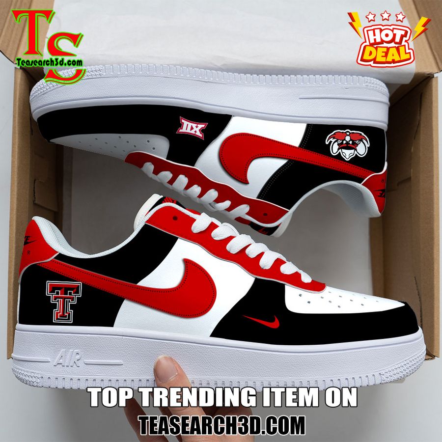 Amazing Nike Logo Air Force 1 Nike Shoes, Sport Team AF1 Shoes 34 Texas Tech Red Raiders Custom Nike Logo AF1 Shoes
