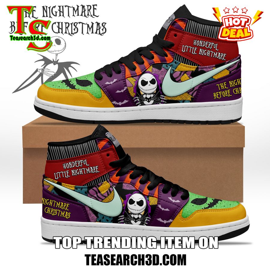 New Trending JD High Top For Sale 2024 30 The Nightmare Before Christmas Wonderful Little Nightmare Air Jordan High Top Sneakers