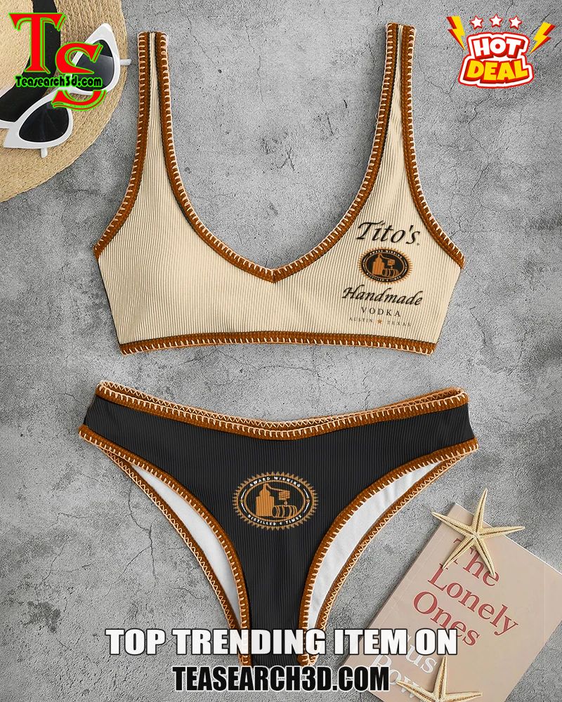 Top Hot Trending Women Drink High Waisted Bikini Sets 26 Tito's Vodka Cute Printed High Waisted Bikini Sets