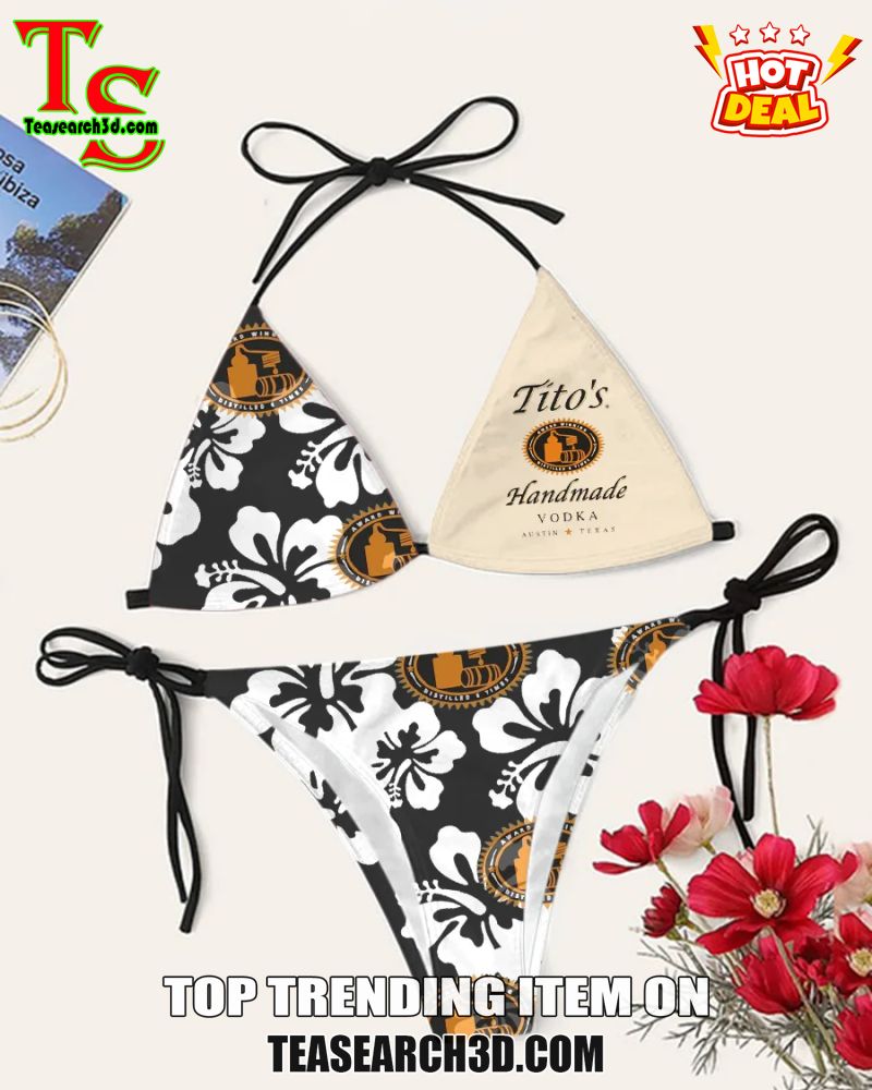 Drink Bikini Women Summer Sale 2024 30 Tito's Vodka Hisbiscus Flower Triangle Bikini Set