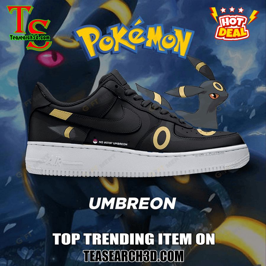 New Trending Custom Air Force 1 Shoes For Pokemon Fans 30 Umbreon Pokemon 2024 Custom Air Force 1 Sneaker