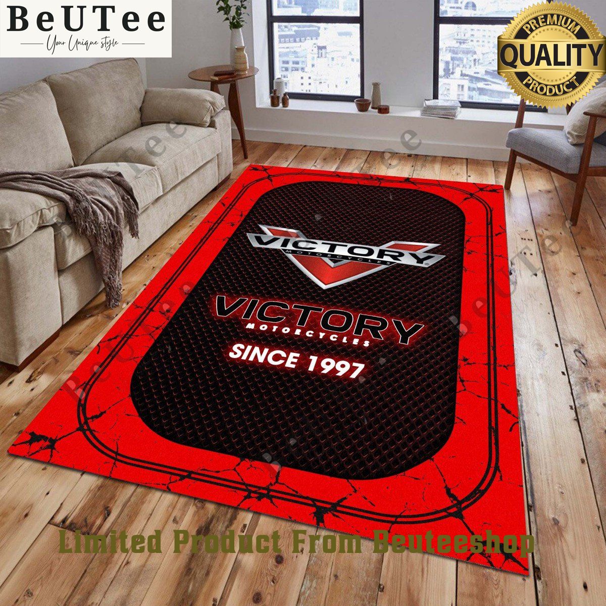 Victory Motorcycles 1945 Lightning Living Room Carpet Rug