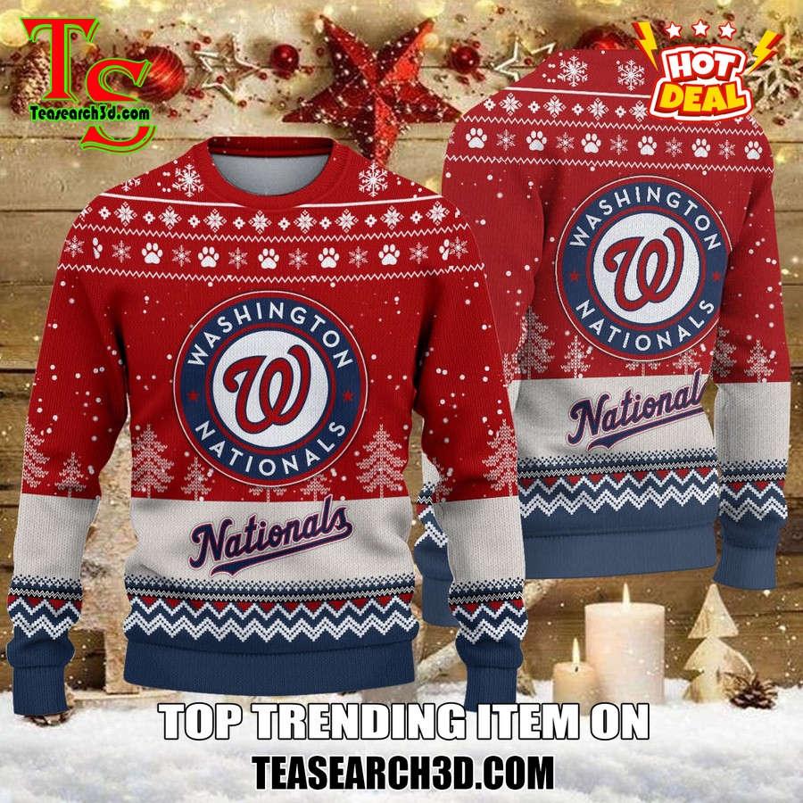 MLB Baseball Basic Ugly Christmas Sweater 31 Washington Nationals MLB Ugly Christmas Sweater