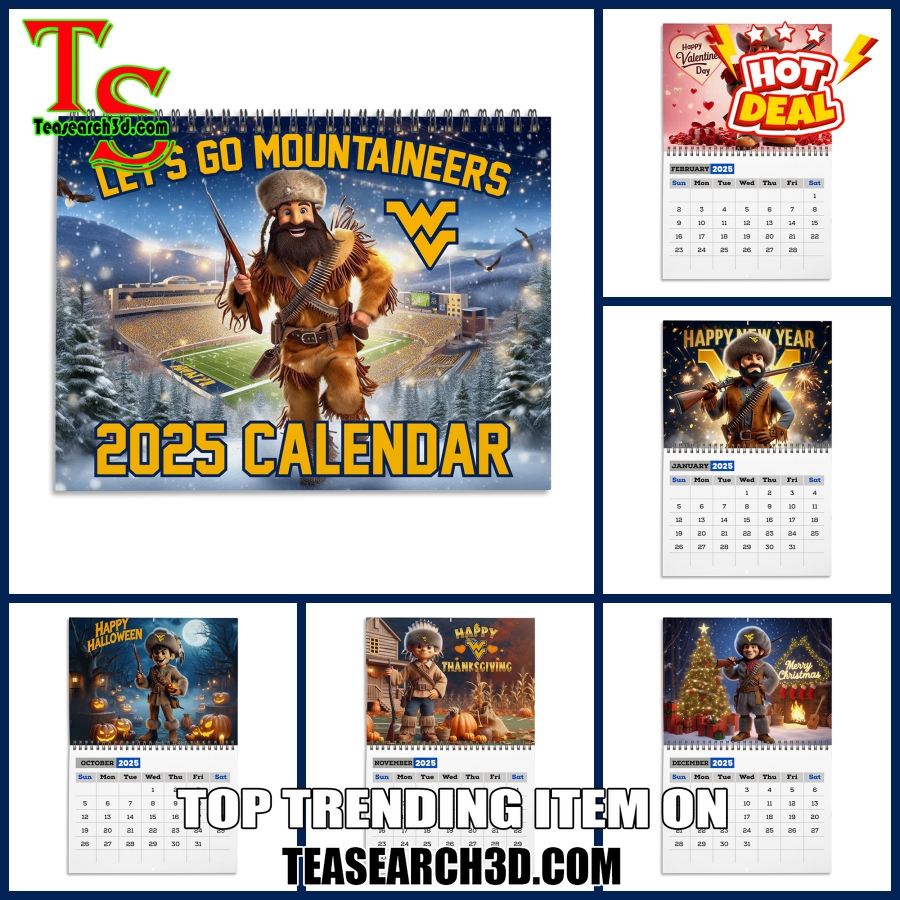 Hot Calendar Quick and Easy Buy Online 31 West Virginia Mountaineers 2025 Wall Hanging Calendar