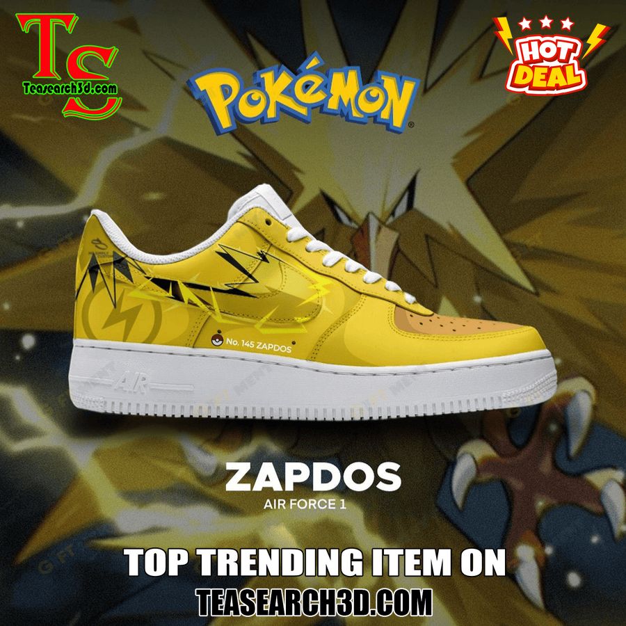 New Trending Custom Air Force 1 Shoes For Pokemon Fans 31 Zapdos Pokemon 2024 Custom Air Force 1 Sneaker