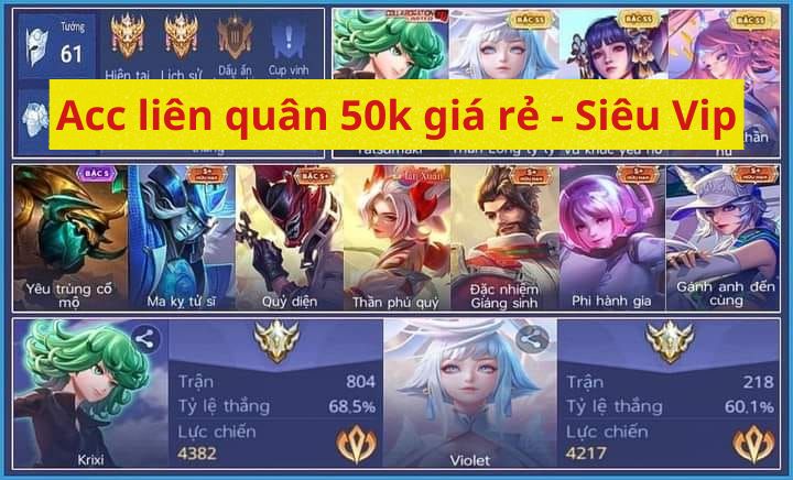 Shop mua bán nick/acc liên quân 50k uy tín