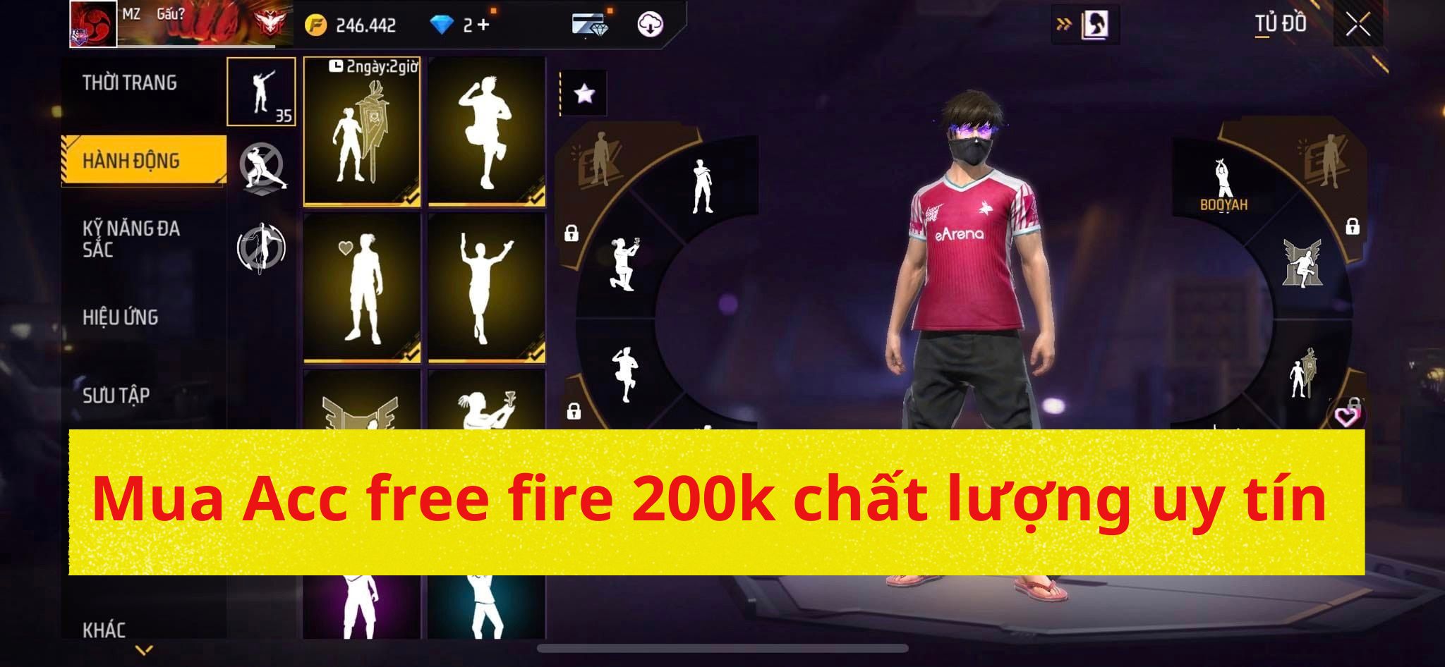 Mua Acc free fire 200k chất lượng, uy tín