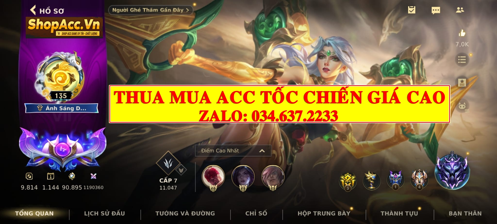 Thanh Lý Bán Acc Tốc Chiến Cho Shop