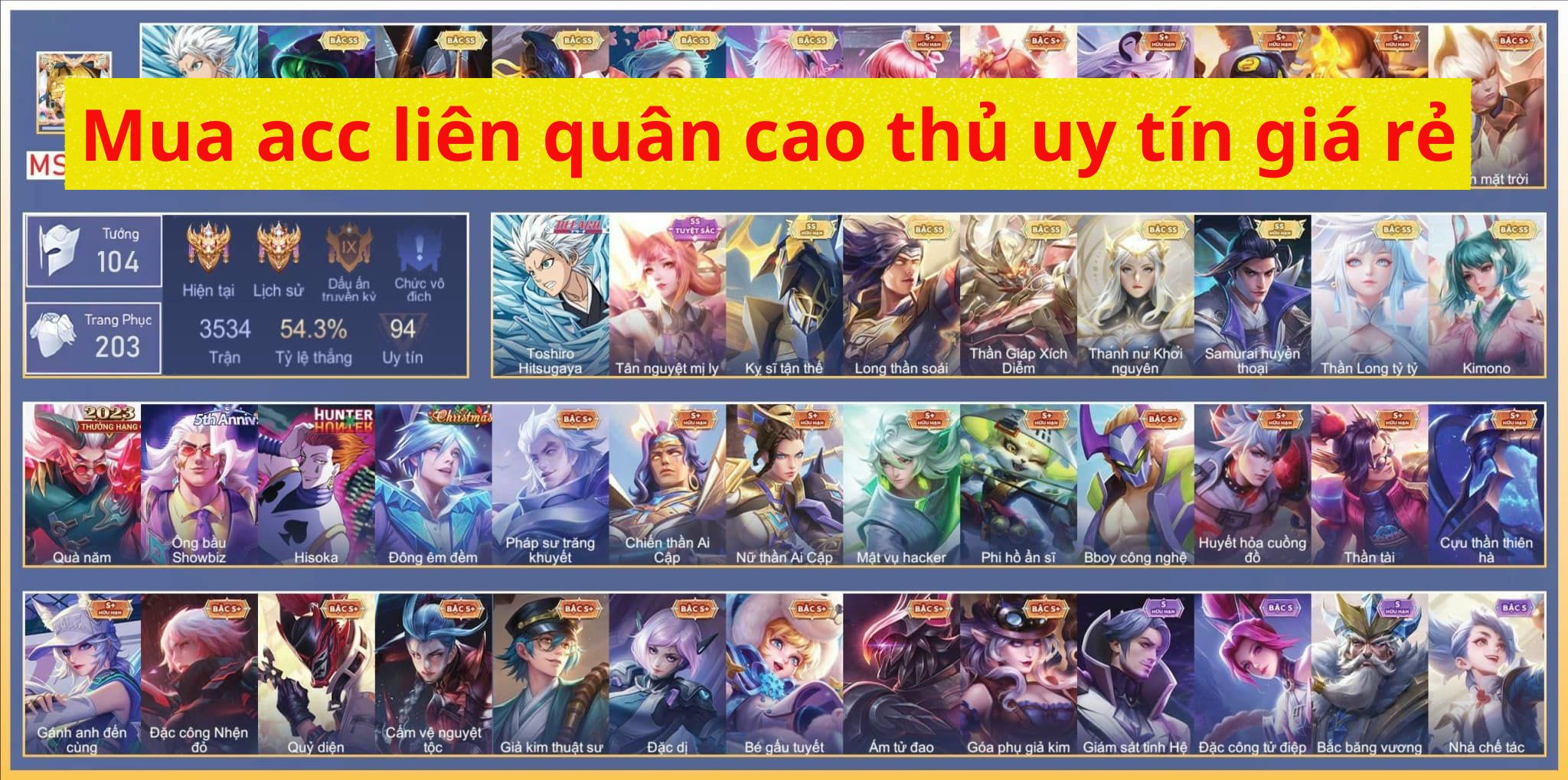 Mua bán acc liên quân cao thủ uy tín tại Shopacc.vn