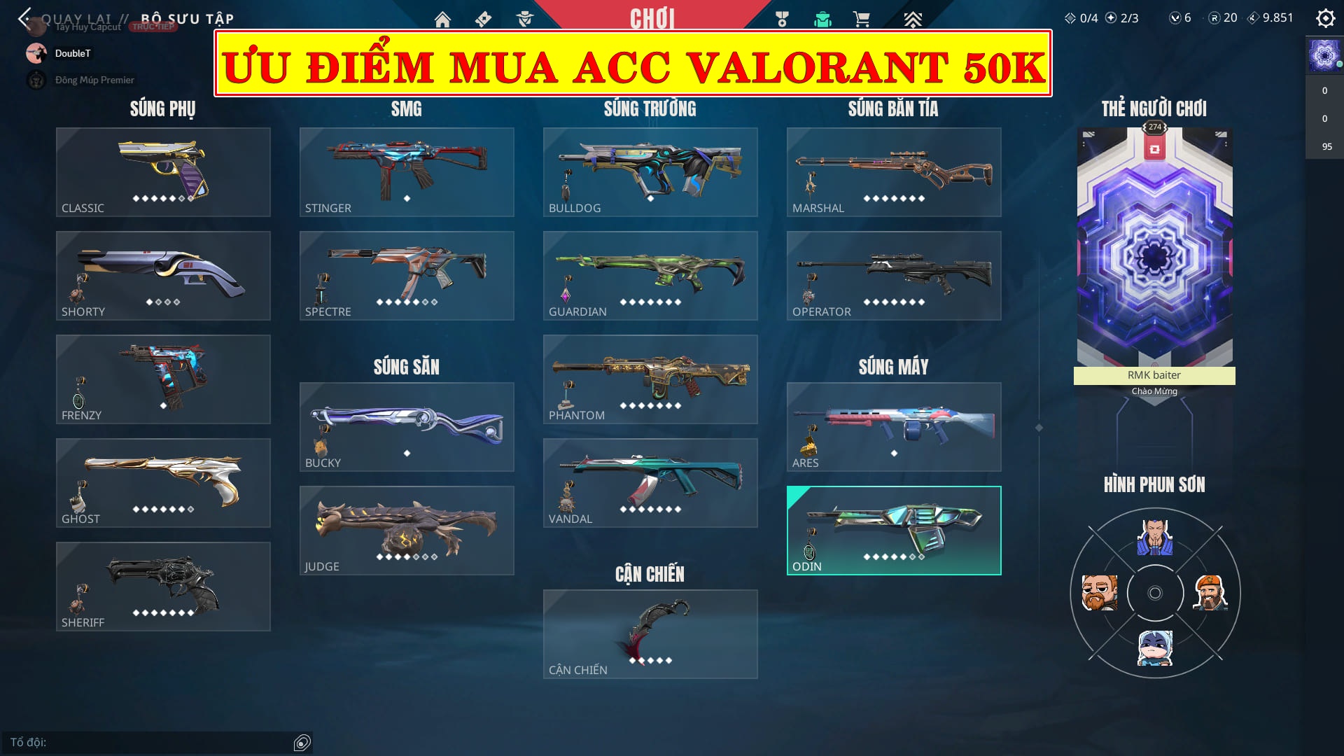 Mua acc valorant 50k chất lượng tại Shopacc.vn