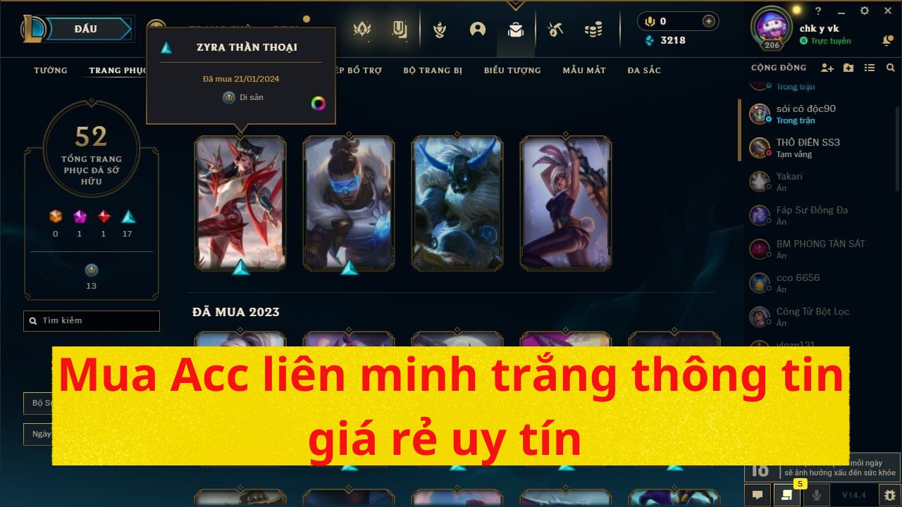 Mua Acc liên minh trắng thông tin giá rẻ uy tín tại Shopacc.vn