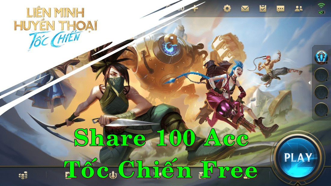 Tặng Anh Em Game Thủ 100 Acc Tốc Chiến Free Miễn Phí