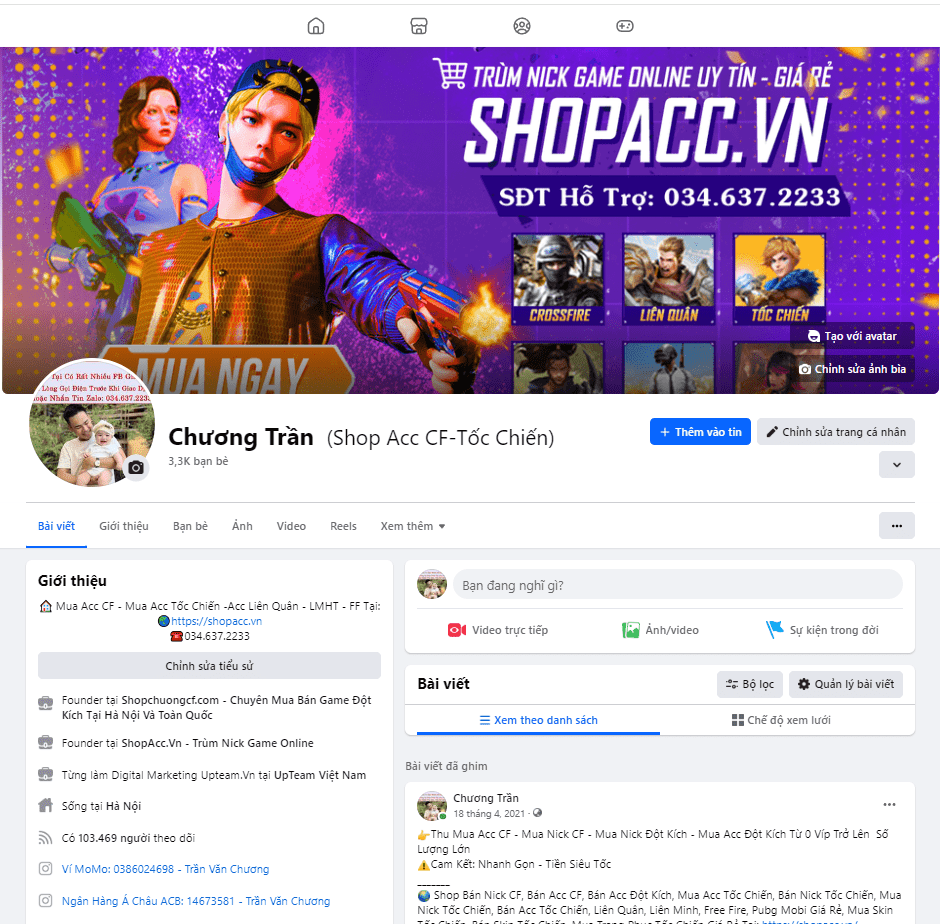 facebook chương trần shopacc.vn