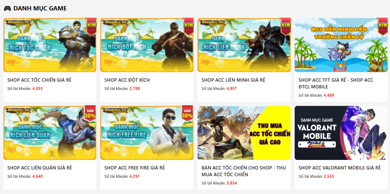 danh mục game shopaccvn.net
