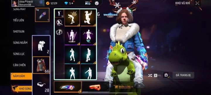 Mua acc free fire nữ chất lượng nhiều skin