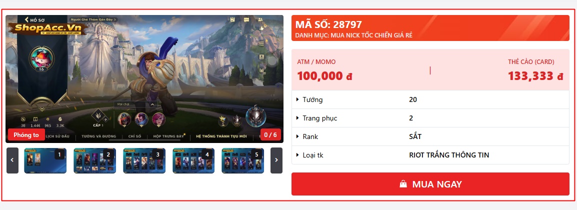 mua acc tốc chiến 100k