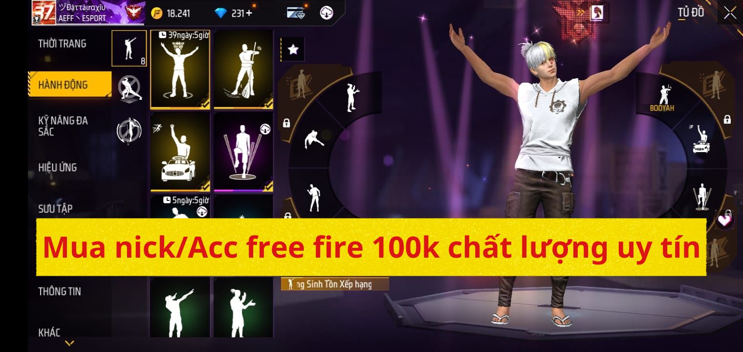 Mua nick/Acc free fire 100k chất lượng