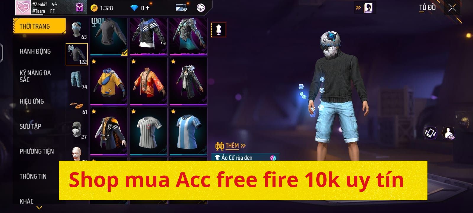 Shop mua Acc free fire 10k uy tín