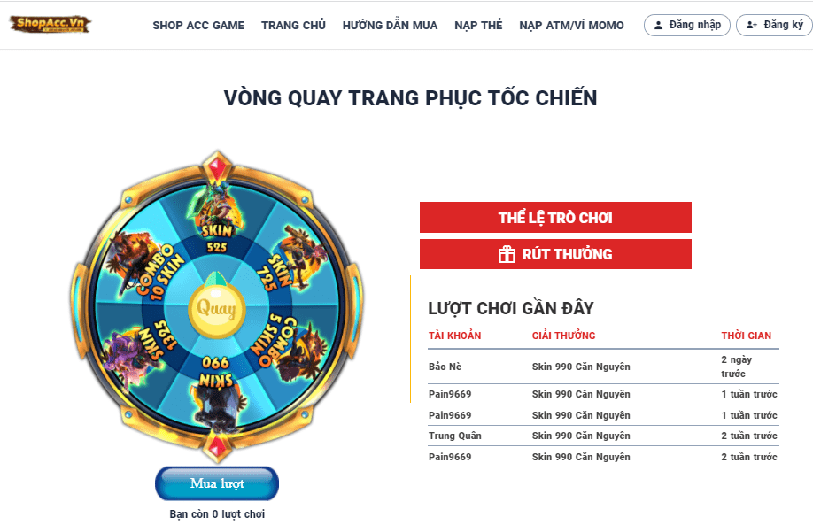 quay skin tốc chiến giá rẻ