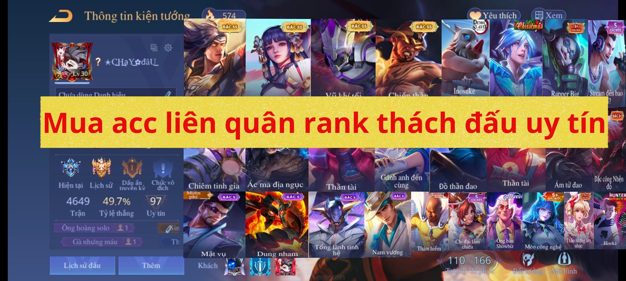 Mua acc liên quân rank thách đấu uy tín