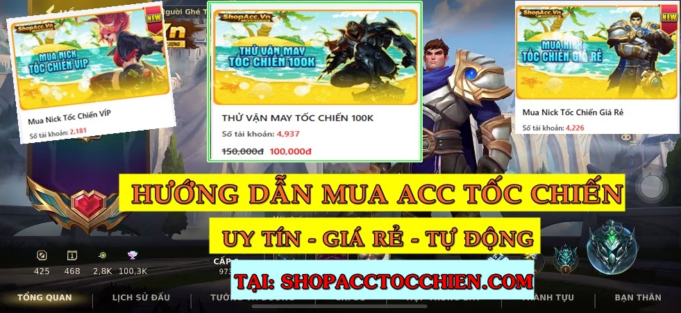 Dịch vụ acc tốc chiến uy tín tại Shopacctocchien.com