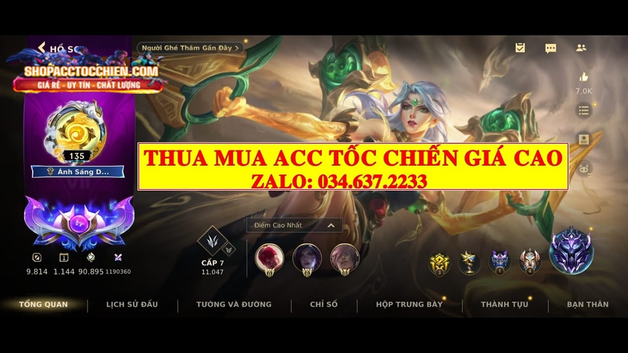 thu mua nick tốc chiến