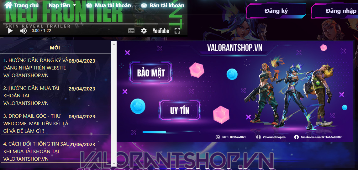 valorantshop.vn - top bán nick game valorant uy tín