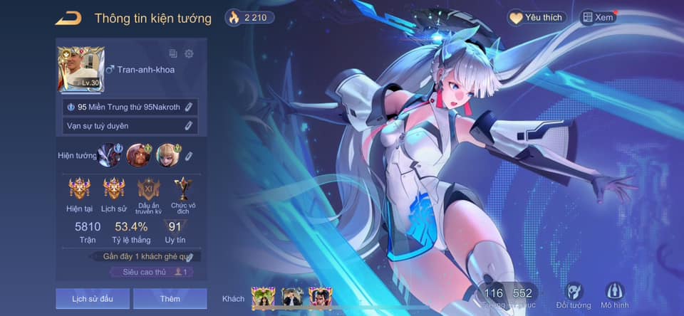 giá acc liên quân full tướng full skin